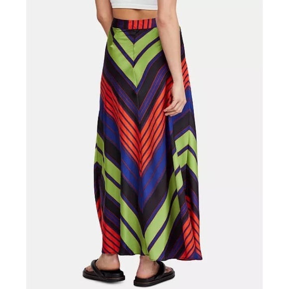 FREE PEOPLE Olympia Combo Multicolor Polyester Rio Maxi Skirt NWT Size 12 - Picture 4 of 12